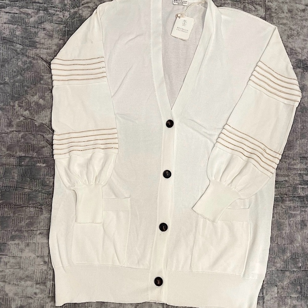NWT ‼️ Brunello  Cucinelli Monili Beading Cardigan Sweater $1500 Retail Price